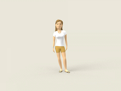 Hey Girl 3d 3d model animation c4d character illustration woman