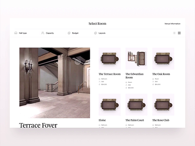 3D Venue Previews 3d animation hotel hover layout venue web