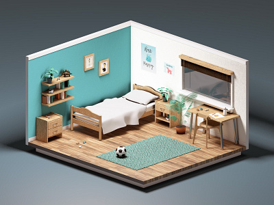 3D Bedroom 3d bedroom c4d cinema 4d home interior model