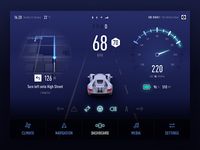 Car Dashboard UI Concept | Motion 3d car car dashboard dashboard driving electric motion navigation self driving ui