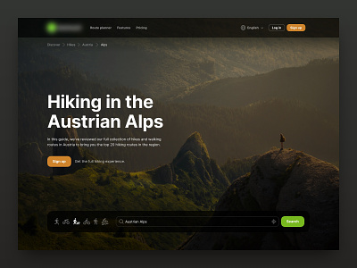 Hiking Guides | Article Banner article banner design hike hiking search trek ui walk web