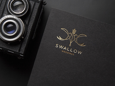 Swallow Weddings Photography logo branding illustrator line art logo logo minimal photograhy