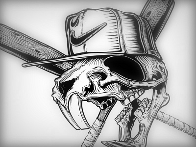 Nike Field Rat art baseball bat black illustration nike rat white wood
