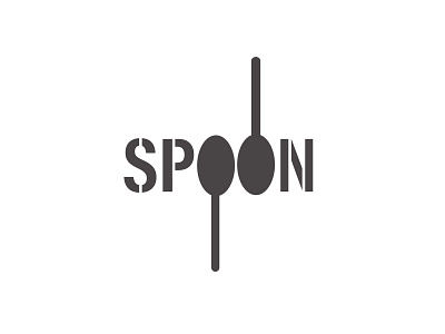 Spoon design icon illustration type typography vector