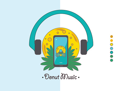 Donut Music branding clean design icon illustration illustrator lettering logo minimal type typography vector