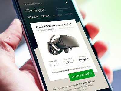 Oculus – buy on mobile (UX, UI) app checkout ecommerce mobile mockup shopping testing ui ux