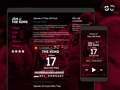 Jim & The King – NFL Podcast branding logo nfl podcast rwd ui webdesign