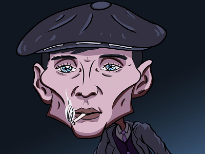 Tommy Shelby caricature caricatures cartoon cartoon character character colour peaky blinders photoshop