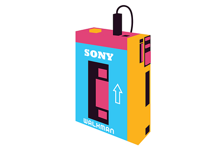 Walkman 80s design illustration illustrator sony walkman