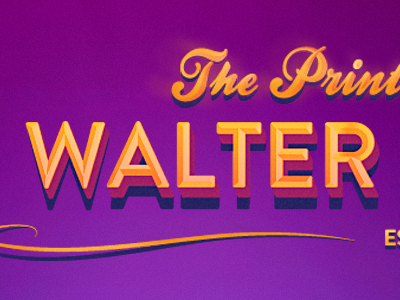 Walter's Logo gold purple text type type design typographics typography vector yellow