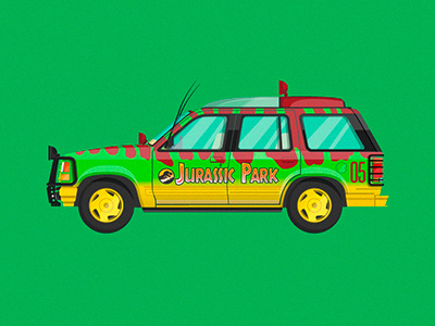 Car Illustration Series: Jurassic Park car film illustration jurassic park movie vehicle