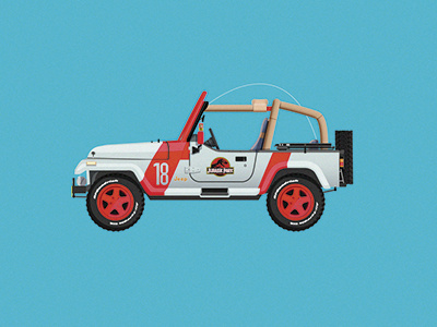 Car Illustration Series: Jurassic Park car film illustration jeep jurassic park vehicle