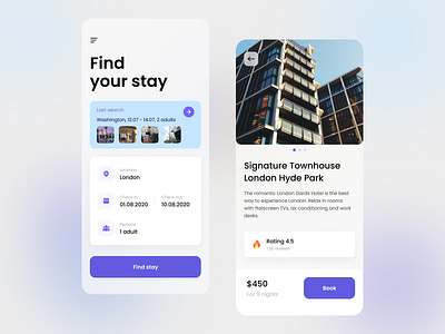 Hotel Booking App Design Concept app booking checkin checkout design hotel mobile online planner rating startup stay travel uui ux