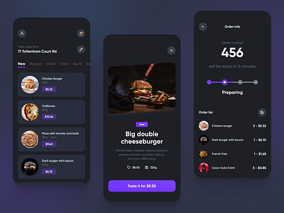 Restaurant Menu App Design Concept app burger delivery design food food delivery food delivery app list meal menu mobile order restaurant ui ux