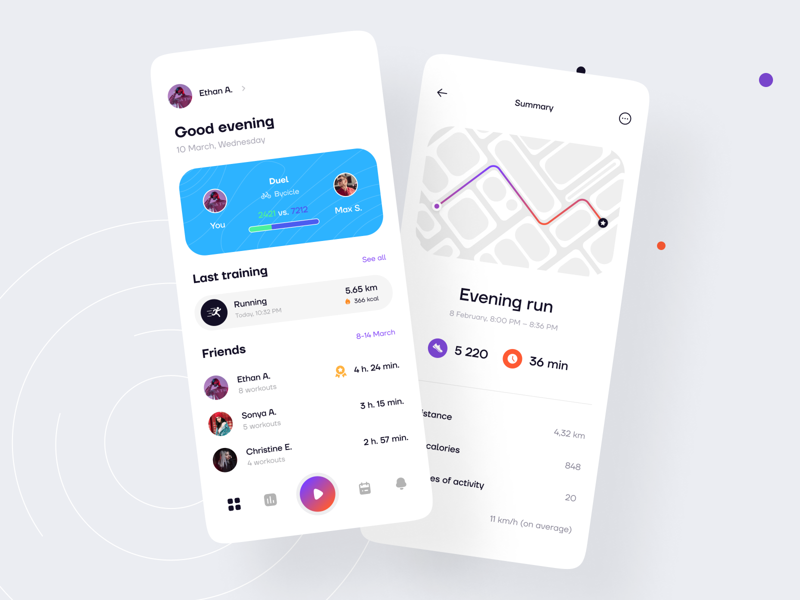 Fitness Running App Design Concept by Sergey Martyn on Dribbble