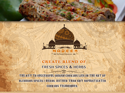 Resturant Site branding cusine food indian landing motif retro website