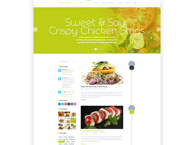 Food Blog blog food green multi author recipe right sidebar timeline top website wordpress