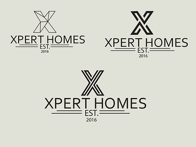 Xpert Home branding building company construction expert home identity logo mark x