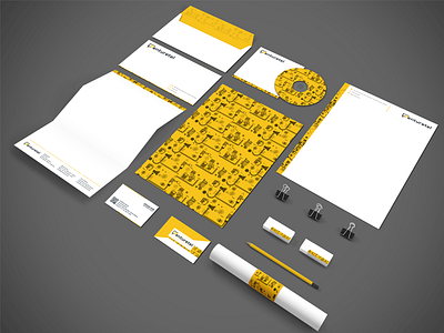 Corporate Branding branding business card cd digital identity letterhead mark yellow