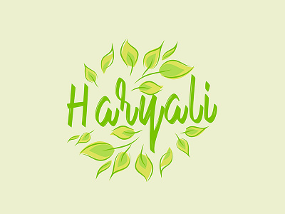 Haryali Logo branding fresh green leaf logo mark typography