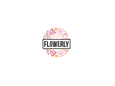 Flowerly Logo flower logo mark minimal pink