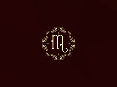 Vintage Logo ancient emblem m ornamental retro vintage