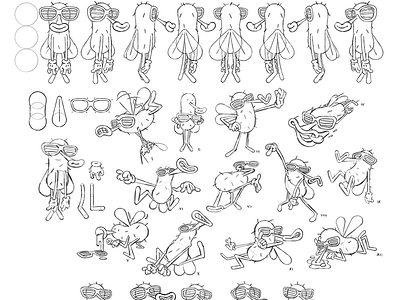 Character model sheet 2d animation character fly model sheet sketch tv serie