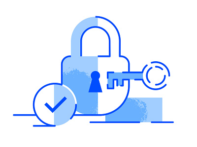 reset password 2d affinity designer blue flat illustration key line linear lock padlock reset password vector