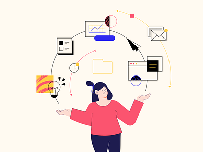 One Hub character design designsystem flat idea illustration linear productdesign simple ui ux webdesig