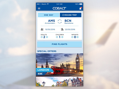 Flight App mobile ui