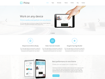 Prime - psd theme business corporate design galery portfolio responsive theme wordpress