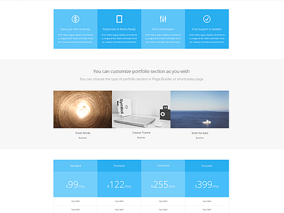Alternative home page business corporate design galery portfolio responsive theme wordpress