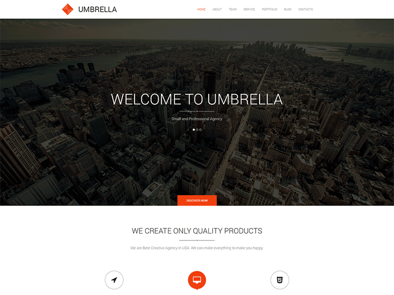 Umbrella - One Page business corporate design galery portfolio psd responsive theme themeforest wordpress