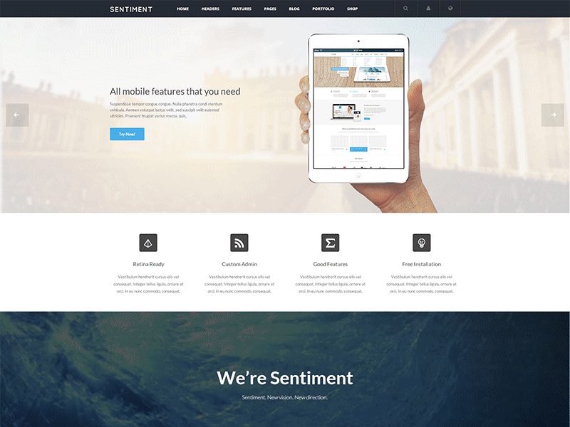 Sentiment - Retina Responsive Multi-Purpose WordPress Theme