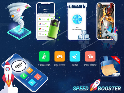 Speed Booster Ui Kit all cleaner cache cleaner phone booster speed booster