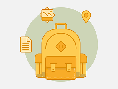 Flat backpack flat icon