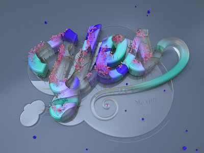 Yes 3d art direction typography