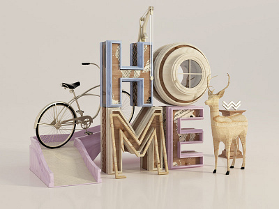 Home 3d home wood