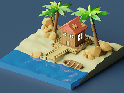 Lowpoly house design