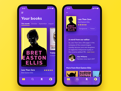 Book app concept book app books colourful ios mobile reading ui