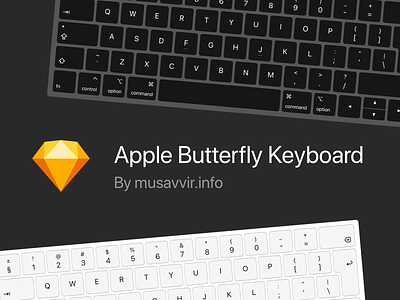 Apple Butterfly Keyboard for Sketch apple butterfly butterfly keyboard free sketch freebie keyboard macbook