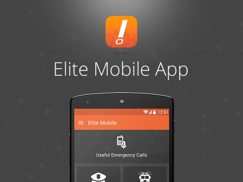 Elite - Mobile App cell manufacturer cell operator dark app dark orange general app generic app orange static app