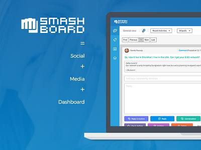 Smashboard - Web App dashboard data analysis facebook analytics query management social analytics social behaviour social data social media social media analytics social media dashboard social query