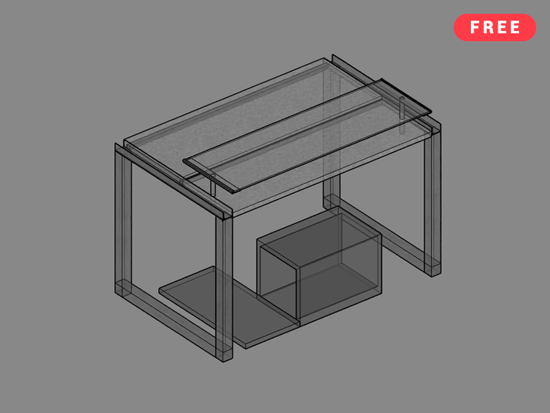 Free Workstation Table SketchUp Model