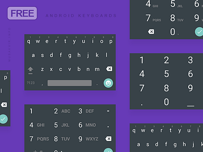 Android Material Keyboard Dark PSD