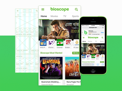 Bioscope Mobile Viewport Design bangla bootstrap green material mobile mobile viewport movies on demand player responsive tv vod