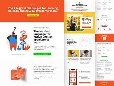 Chinese Learn Online - Landing Page chinese english figma free pdf landing page language learn 中文