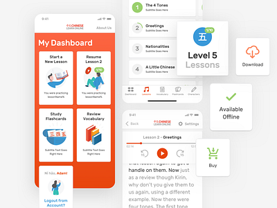 Chinese Learn Online - iOS UI chinese english ios iphone language language learning learn smartphone ui 中文