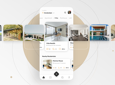 Real Estate Service App apartment architecture creative home house mobile mockups property real estate residentials ui ux villa