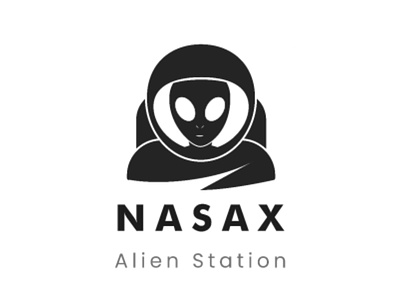 NASAX Alien Station Responsive Logo alien alien station aliens astronaut creative fiction icon icons imaginary logo logo design mark marks responsive responsive logo sci fi scifi space stars ui